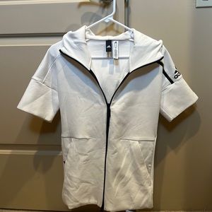 Adidas short sleeve hoodie sweatshirt
